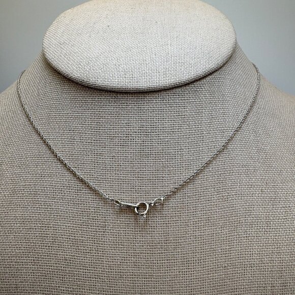 Sterling Silver 925 Snowflake Illusion Stone Pendant Necklace Size 18" Length - Picture 10 of 16